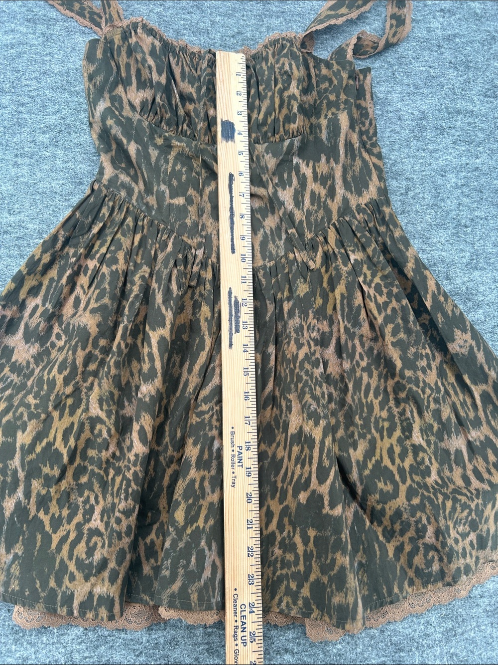 Nasty Gal Leopard Mini Dress Women's Size 4 Corset Lace Drop Waist Glam Punk - Picture 9 of 9